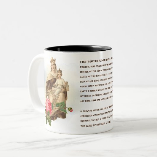 我々のレディ・オブ・山カーメル祈りの言葉イエスキスカプラ ツートーンマグカップ (正面左)