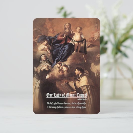 我々のレディ・オブ・山・カーメル祈りの言葉 エンクロージャーカード (スタンド正面)