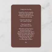 我々のレディ・オブ・山・カーメル祈りの言葉 エンクロージャーカード (裏面)