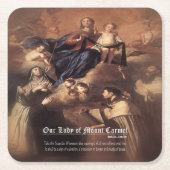 我々のレディ・オブ・山・カーメル祈りの言葉 スクエアペーパーコースター (正面)