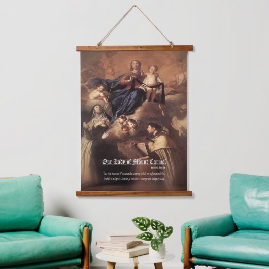 我々のレディ・オブ・山・カーメル祈りの言葉 吊り下げ型タペストリー (リビング)
