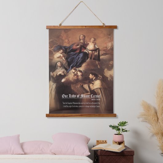 我々のレディ・オブ・山・カーメル祈りの言葉 吊り下げ型タペストリー (寝室)