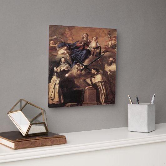 我々のレディ・オブ・山・カーメル1641 スクエア壁時計 (オフィス)