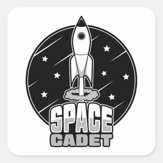 我々のレトロロケットとスタイルで爆発する スクエアシール (正面)