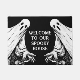 我々の不気味な家ハロウィーンへようこそ ドアマット