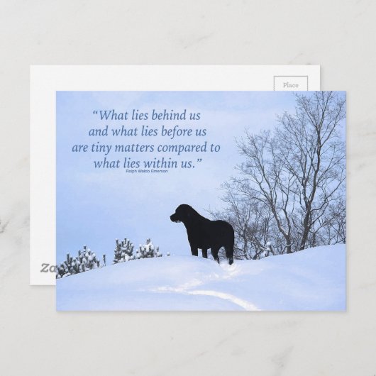 我々の中に存在するもの – やる気を起こさせる引用文 – ブラック・ラボ ポストカード (正面/裏面)