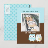 我々の人生で最も幸福な日、フクロウ結婚ズ ポストカード (正面/裏面)