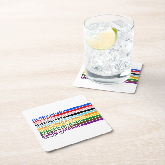 我々の価値観はコースターだ スクエアペーパーコースター (インサイチュ)