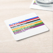 我々の価値観はコースターだ スクエアペーパーコースター (アングル)