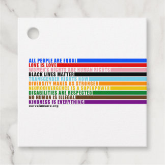 我々の価値観はメッセージカード フェイバータグ