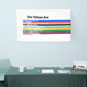 我々の価値観は旗だ 横断幕 (トレードショー)