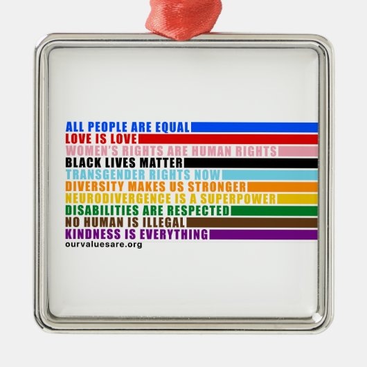 我々の価値観は メタルオーナメント (正面)