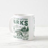 我々の保護国立公園の基金を取り除くドージパークス コーヒーマグカップ (正面左)