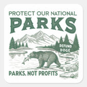 我々の保護国立公園の基金を取り除くドージパークス スクエアシール (正面)