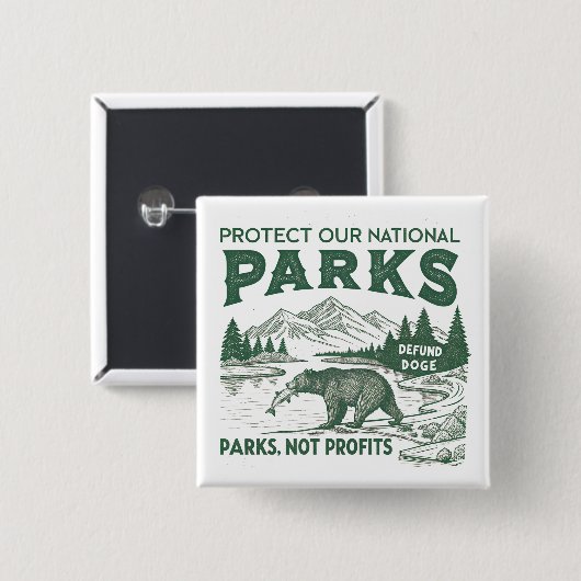 我々の保護国立公園の基金を取り除くドージパークス 缶バッジ (正面&裏面)