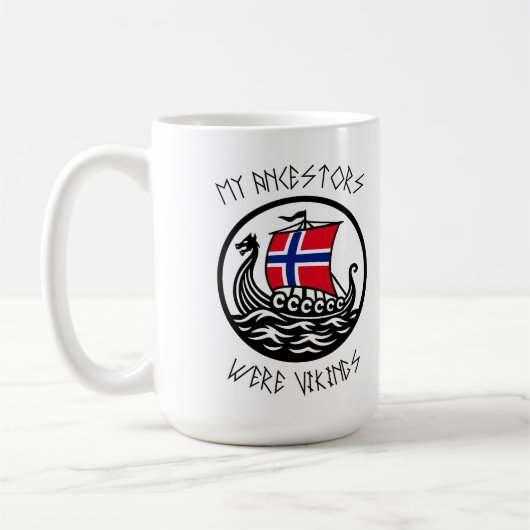 我々の先祖はヴァイキング | ノルウェー国旗 コーヒーマグカップ (左)