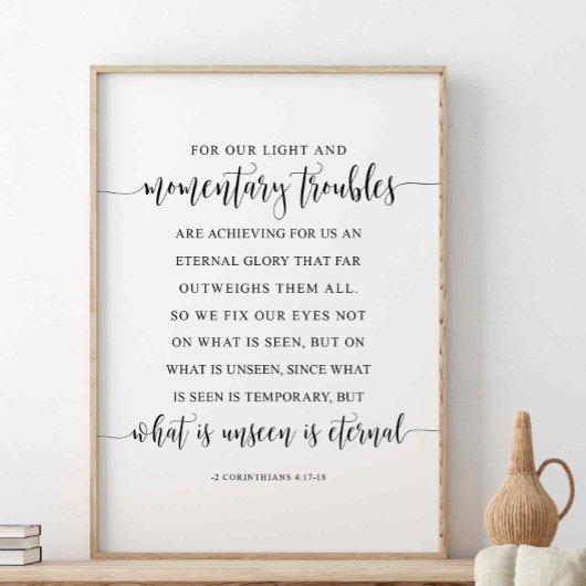 我々の光と一時的なトラブルのために、コリント人 ポスター