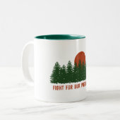 我々の公の地のために戦う ツートーンマグカップ (正面左)