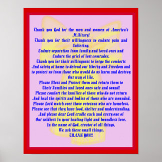 我々の兵士のための祈りの言葉 ポスター