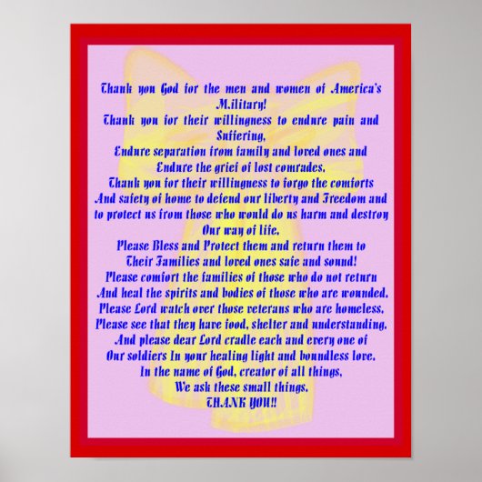 我々の兵士のための祈りの言葉 ポスター (正面)