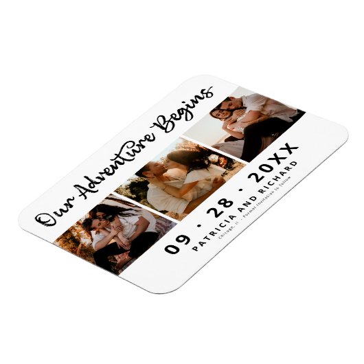 我々の冒険が始まる日付3のフォトマグネットを保存 マグネット (左側)