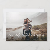 我々の冒険が始まる |フォト婚約 案内状 (正面)