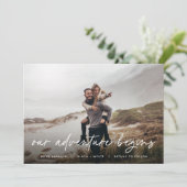 我々の冒険が始まる |フォト婚約 案内状 (スタンド正面)