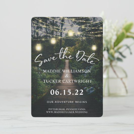 我々の冒険が始まる |フォレ素朴スト日付の保存 招待状 (スタンド正面)