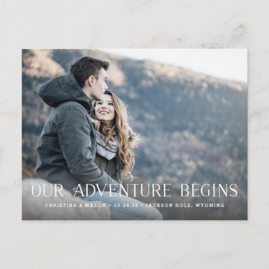 我々の冒険が始まる |写真の日付の保存 案内ポストカード (正面)