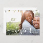 我々の冒険が始まる | 写真モダンの日付を保存 ポストカード (正面/裏面)