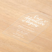 我々の冒険はシック素朴に始ま結婚る アクリル招待状 (レイダウン)