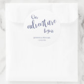 我々の冒険はダークブルータイポグラフィ結婚の ラウンドシール (バッグ)