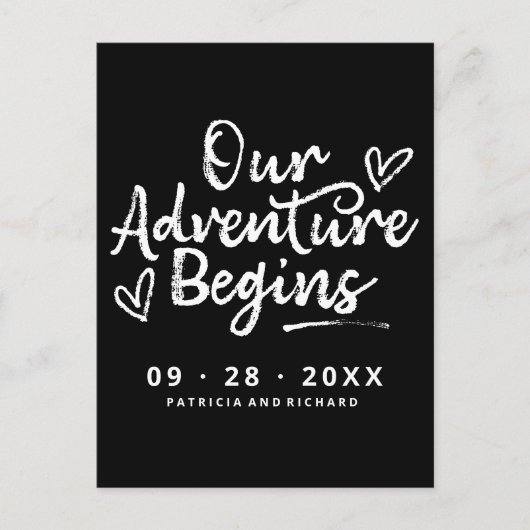 我々の冒険は写真ではない日付を保存し始める ポストカード (正面)