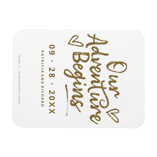 我々の冒険は写真ではない日付を保存し始める マグネット (横)