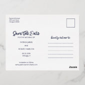 我々の冒険は写真ではない日付を保存し始める 箔シーズンポストカード (裏面)