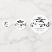 我々の冒険は屋外の結婚式を始める日付を保存 コンフェッティ (裏面)