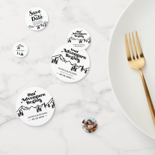 我々の冒険は屋外の結婚式を始める日付を保存 コンフェッティ (グループ)