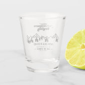 我々の冒険は屋外の結婚式を始める日付を保存 ショットグラス (裏面)