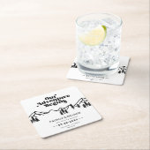 我々の冒険は屋外の結婚式を始める日付を保存 スクエアペーパーコースター (インサイチュ)