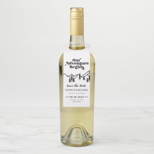 我々の冒険は屋外の結婚式を始める日付を保存 ボトルネックタグ (ボトル)