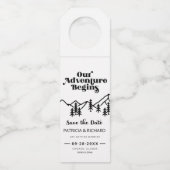 我々の冒険は屋外の結婚式を始める日付を保存 ボトルネックタグ (正面)