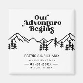 我々の冒険は屋外の結婚式を始める日付を保存 マグネット (正面)