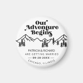 我々の冒険は屋外の結婚式を始める日付を保存 マグネット (正面)