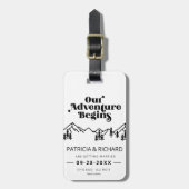 我々の冒険は屋外の結婚式を始める日付を保存 ラゲッジタグ (正面縦)