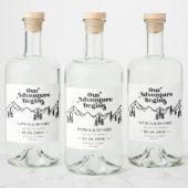 我々の冒険は屋外の結婚式を始める日付を保存 リキュールボトルラベル (ボトル)