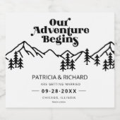 我々の冒険は屋外の結婚式を始める日付を保存 リキュールボトルラベル (シングルラベル)