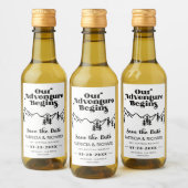 我々の冒険は屋外の結婚式を始める日付を保存 ワインラベル (ボトル)