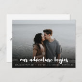 我々の冒険は日付をシックなモダン写真を保存 案内ポストカード (正面/裏面)
