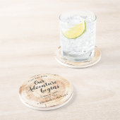 我々の冒険は木素朴粒プリントを開始 コースター (側面)