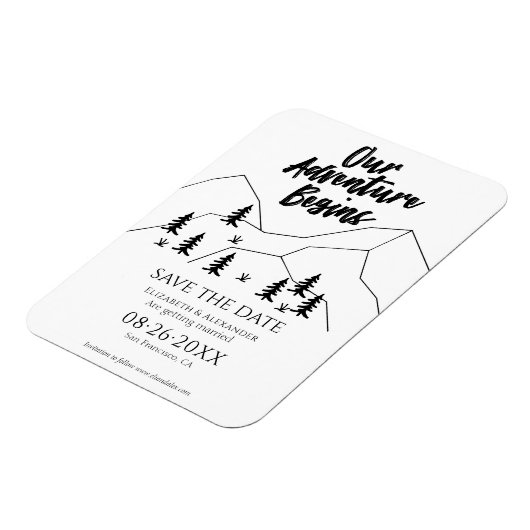 我々の冒険は、日付を保存してフォレストの結婚式を開始 マグネット (左側)